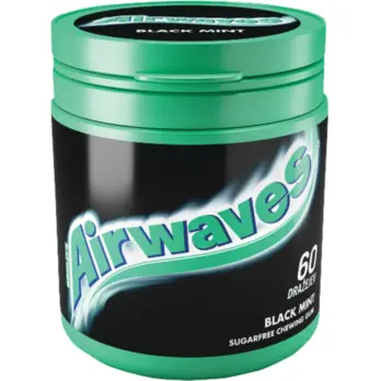 Airwaves Airwaves Black Mint žvakaće gume bočica 84g, 60 kom.