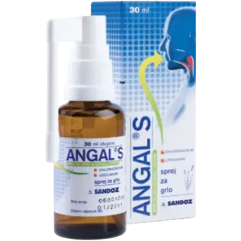 LEK Angal S sprej za grlo 30 ml