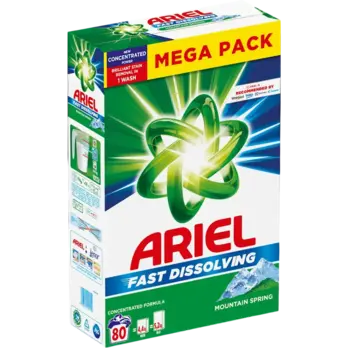 Ariel Ariel Prašak za pranje rublja Mountain Spring 80 pranja, 4,4 kg