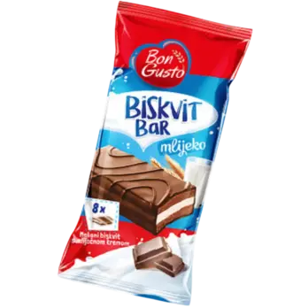 STUDENAC-ROBNA MARKA BON GUSTO BISKVIT BAR MLIJEKO 240 g