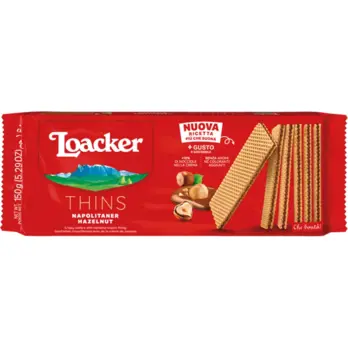 Loacker Loacker vafli thins Fondente 150 g