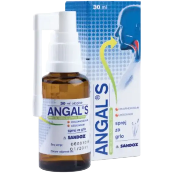 LEK Angal S sprej za grlo 30 ml
