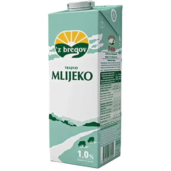 VINDIJA UHT MILK Z BREGOV MLIJEKO 1,0%MM 1 l