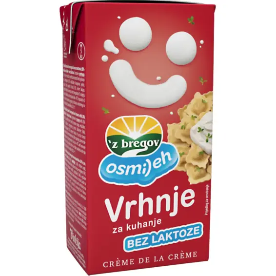 z bregov z Bregov Vrhnje za kuhanje bez laktoze 200 ml